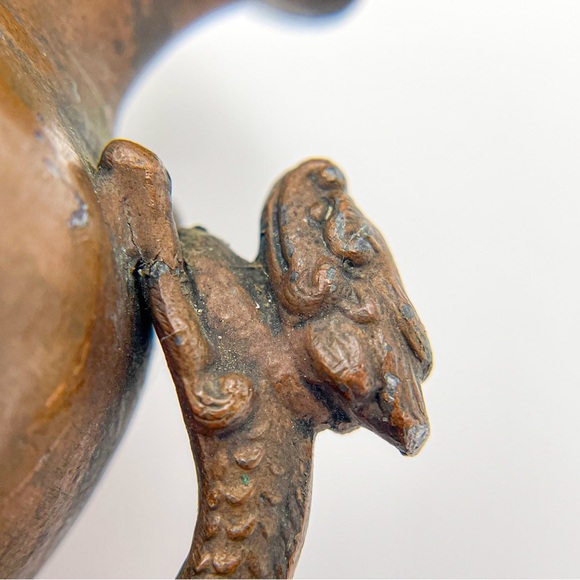 Antique Japanese Bronze Meiji Era Floral Vase/Urn with Dragon Handles Bud Vase - Picture 7 of 13